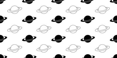 black white saturn seamless pattern vector