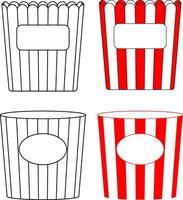 empty paper box for popcorn icon vector