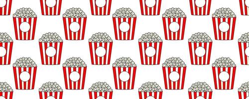 cute popcorn seamless pattern vector