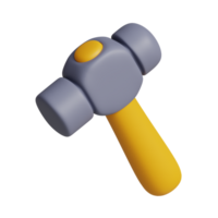 3d martillo herramienta icono png