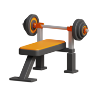 3d rendering of weight bench fitness icon png