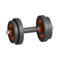 3d rendering of dumbbell fitness icon png