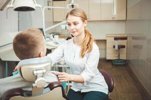 European female dentist doctor photo