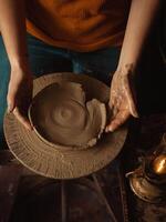 pottery workshop, clay product, authentic atmosphere, background photo