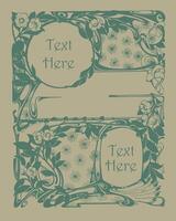 Hand drawn art nouveau frame design vector