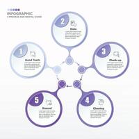 azul tono circulo infografía con 5 5 pasos, proceso o opciones vector