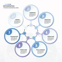 Blue tone circle infographic with 7 steps, process or options. vector