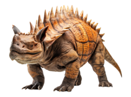 AI generated ancient animal horned dinosaur illustration on transparent background, generative ai png