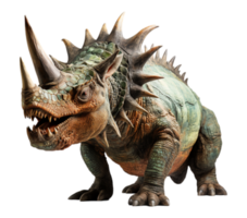 AI generated ancient animal horned dinosaur illustration on transparent background, generative ai png