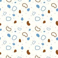 Marine summer sea bottom background. Pattern with stones and abstract small shapes and contours. Brown and blue colors. vector