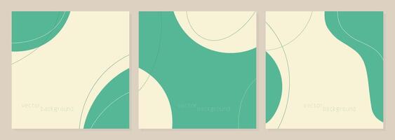 Set of minimal square banner templates spring green colors. Suitable for publishing on social networks and online advertising. vector