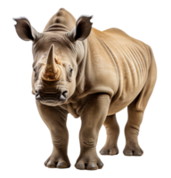 AI generated rhino animal portrait with transparent background, generative ai png