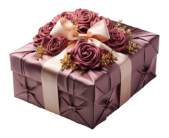 AI generated gift box element decoration template with luxury and elegant design, isolated on transparent background, ai generative png