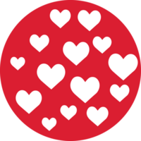 pequeño blanco corazón formas dentro un rojo circulo png