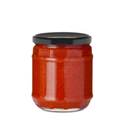 BBQ sauce in glass jar isolated on transparent background with clipping path png