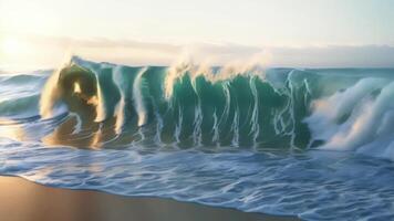 AI generated SUMMER Text Crafted and Encrypted from Ocean Wave Surf. Summer Holiday Vibes video