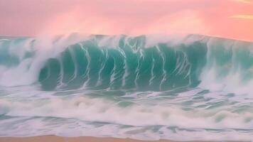 ai gegenereerd de woord zomer is gevormd door de stromen van strand surfen golven. ideaal voor de zomer vakantie gevoel video