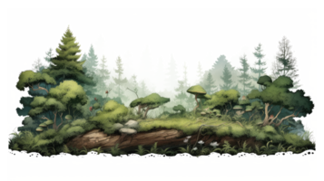 AI generated woodland on a transparent background png