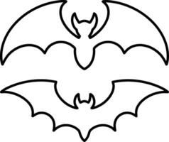 Stencil bat Hand drawn art Halloween Animal vector illustration