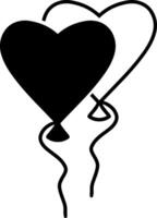 Doodle ballon heart icon Vector illustration