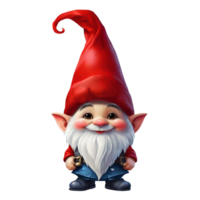 AI generated gnome cartoon on transparent background png