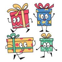 cute gift box cartoon vector