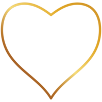 d'oro cuore forma d'oro telaio trasparente sfondo png