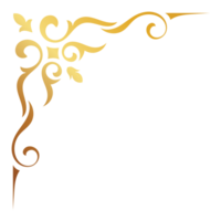 goud wijnoogst barok hoek ornament retro patroon antiek stijl acanthus. decoratief ontwerp filigraan kalligrafie. u kan gebruik voor bruiloft decoratie van groet kaart en laser snijden. png