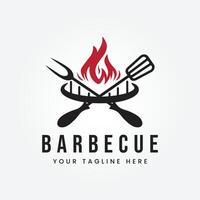 ahumado parilla, parrilla, logo vector ilustración diseño