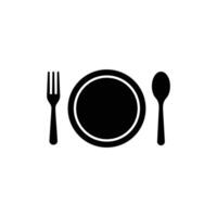 cuchara y tenedor, comer, restaurante, símbolo icono vector