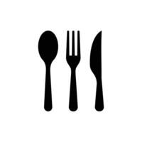 Spoon, fork and knife, icon Vector