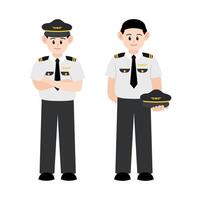 Airplane Pilot Cartoon Character vector