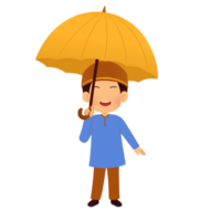 Muslim Kid With Umbrella png