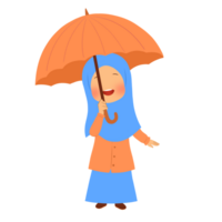 musulman fille avec parapluie png