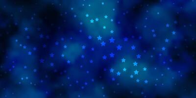 Dark BLUE vector template with neon stars.