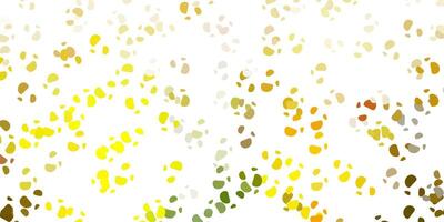 Light green, yellow vector texture with memphis shapes.