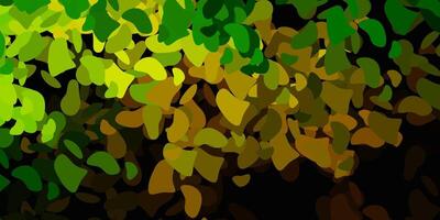 Dark green, yellow vector texture with memphis shapes.