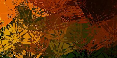 Dark Green, Yellow vector background with polygonal forms.