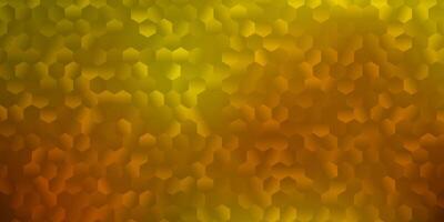 Dark green, yellow vector pattern with hexagons.