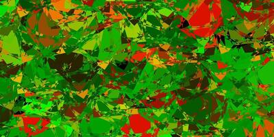 Dark Green, Yellow vector backdrop with triangles, lines.