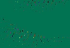Light Multicolor, Rainbow vector background with music symbols.