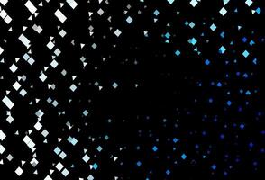 Dark blue vector background with triangles, circles, cubes.