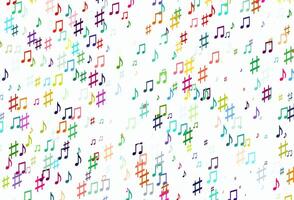 Light Multicolor, Rainbow vector backdrop with music notes.