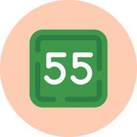 Fifty Five Flat Circle Icon vector