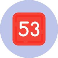 Fifty Three Flat Circle Icon vector