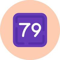 Seventy Nine Flat Circle Icon vector