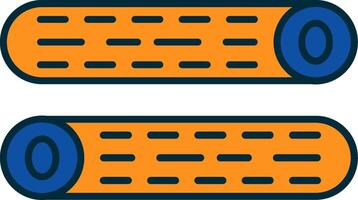 Wood Log Line Filled Two Colors Icon vector