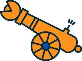 Human Cannonball Line Filled Two Colors Icon vector