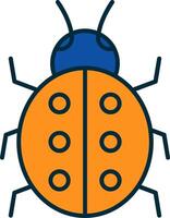 Ladybug Line Filled Two Colors Icon vector