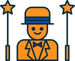 Magician Line Filled Two Colors Icon vector